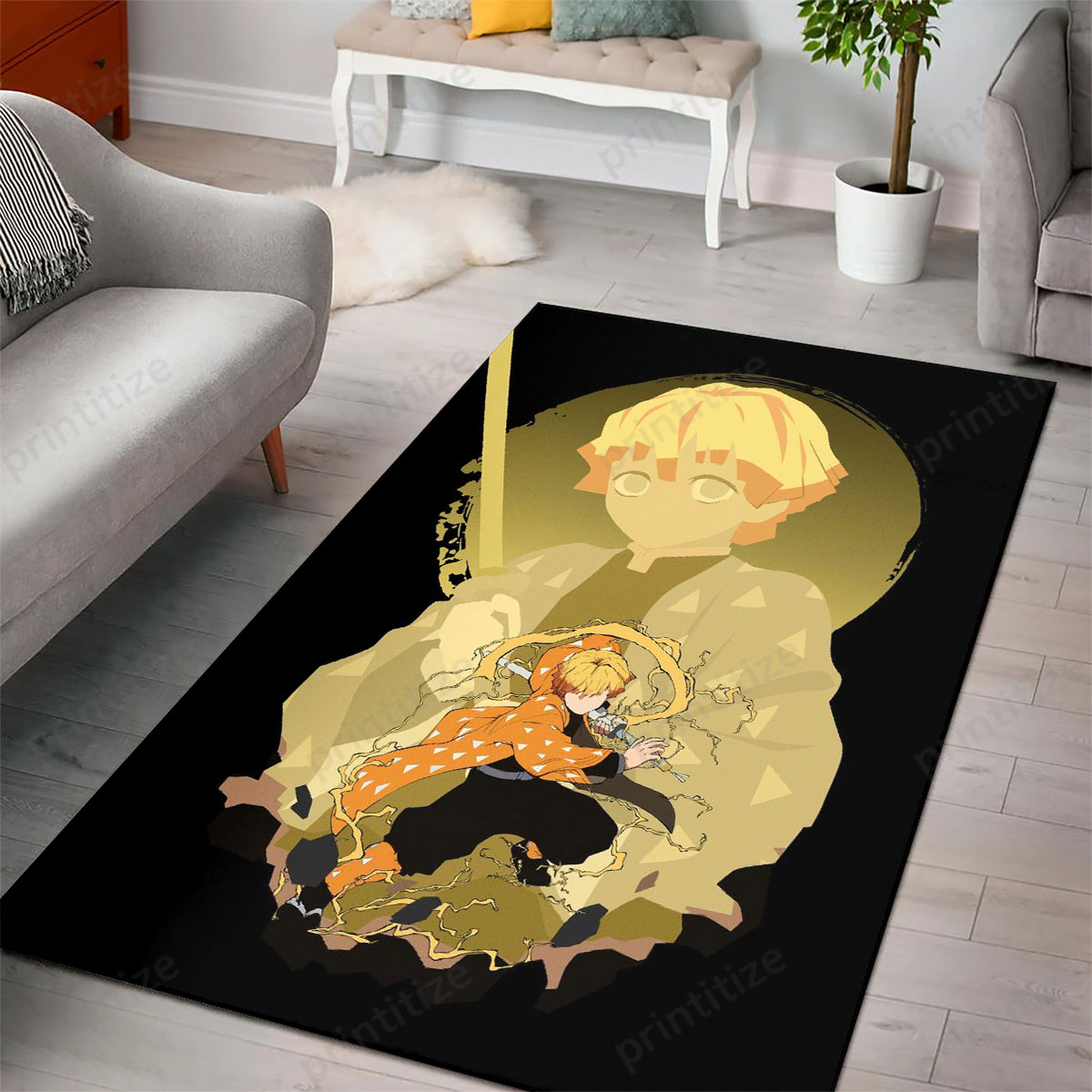 Zenitzu Rug Buy Zenitsu Agatsuma Demon Slayer Character Rug Online | Free Shipping ...