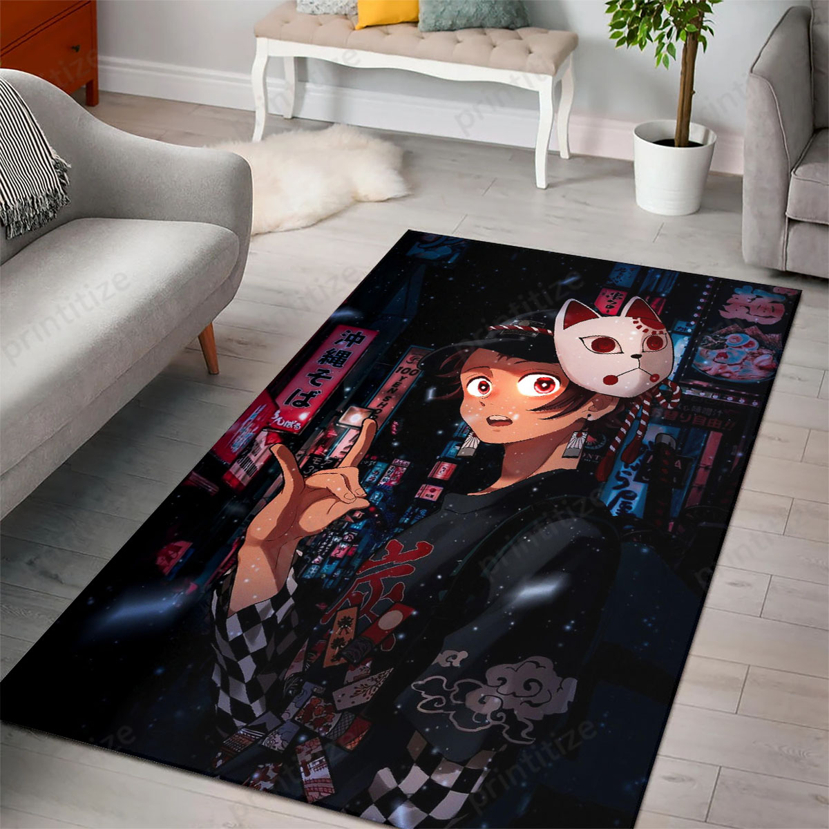 Tanjiro Rug Buy Tanjiro Nezuko Zenitsu Demon Slayer Rug Online | Free Shipping ...