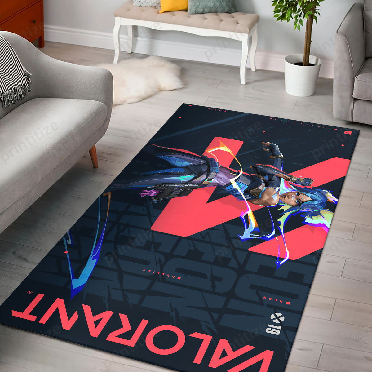 Buy Valorant Neon Rug Online | Free Shipping | Printitize