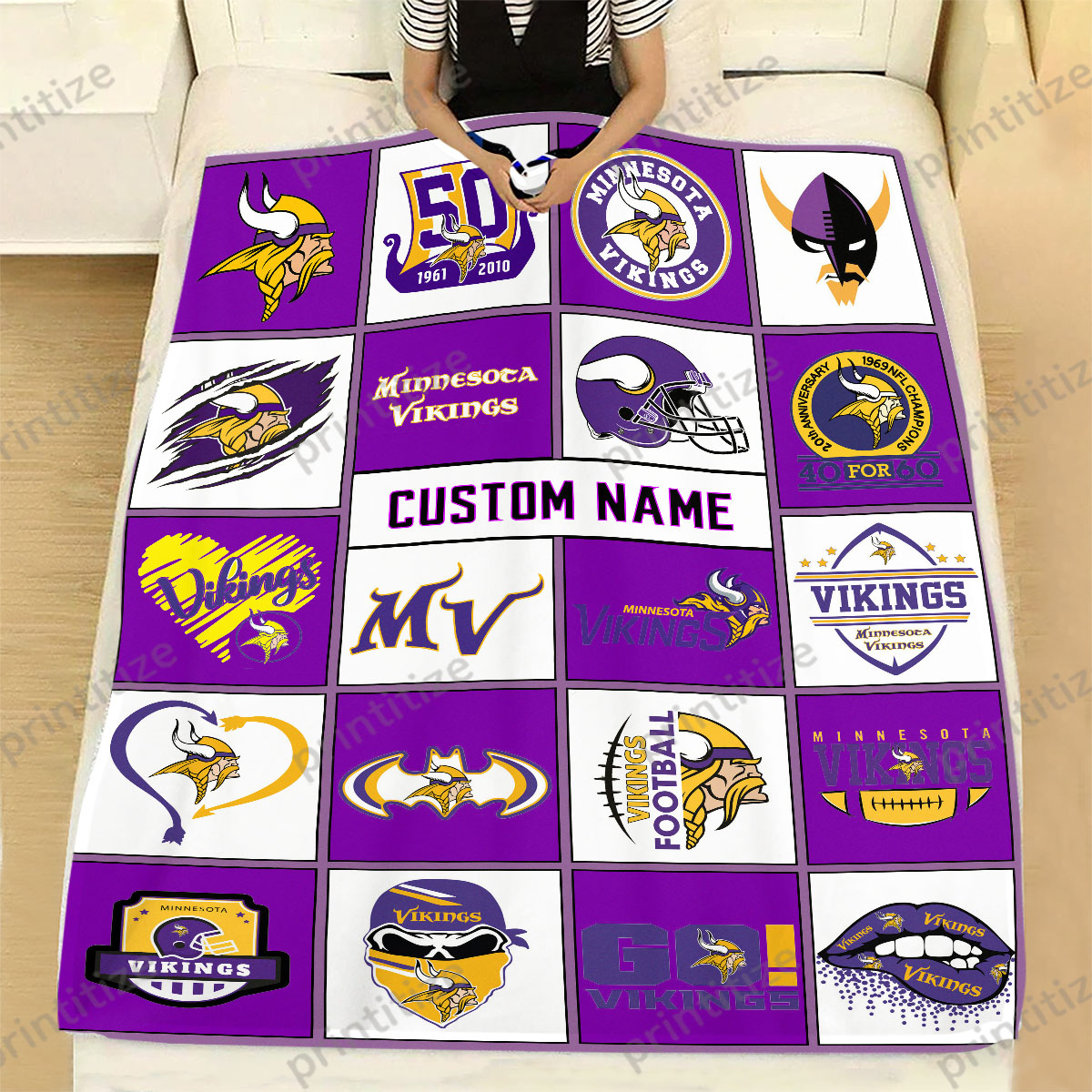 Cute Blanket Minnesota Vikings Jersey NFL Blanket - Personalized Blankets  with Names - Custom NFL Jersey - Gifts From The Heart At Prices You'll Love