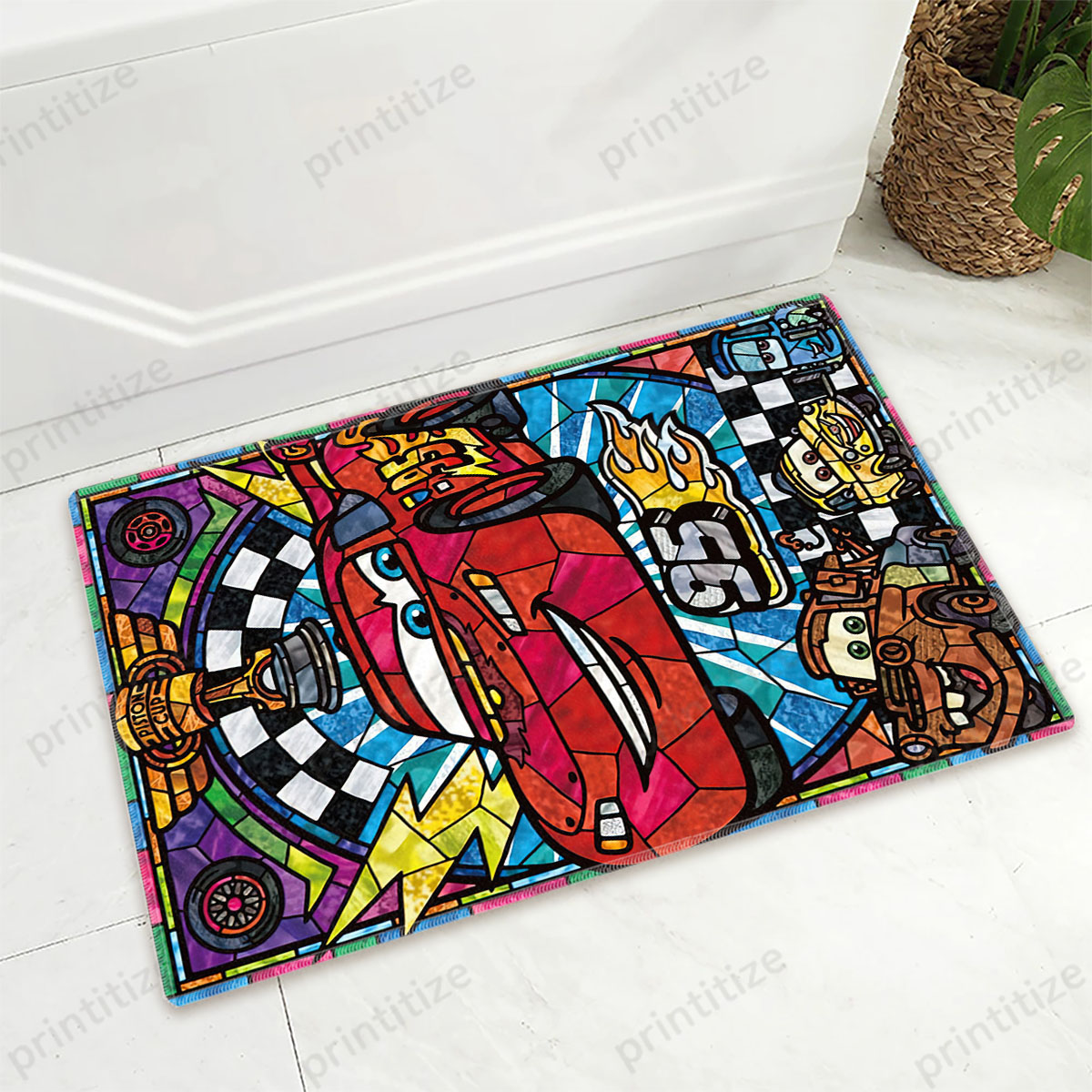 Cars Disney Stained Glass Doormat