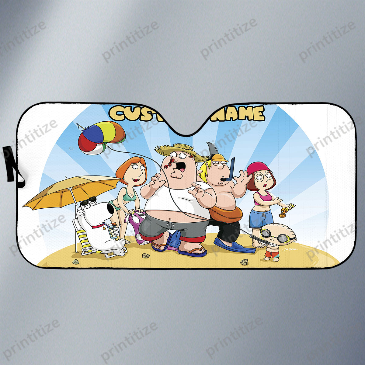 Personalized Custom Name Family Guy Car Sun Shade