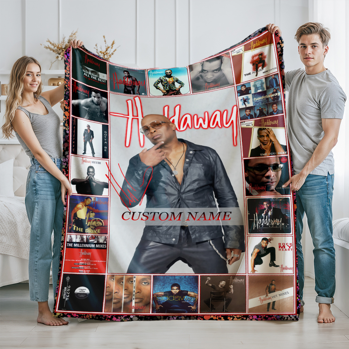 Trendy Customized Haddaway Singer Limited Fleece Blanket